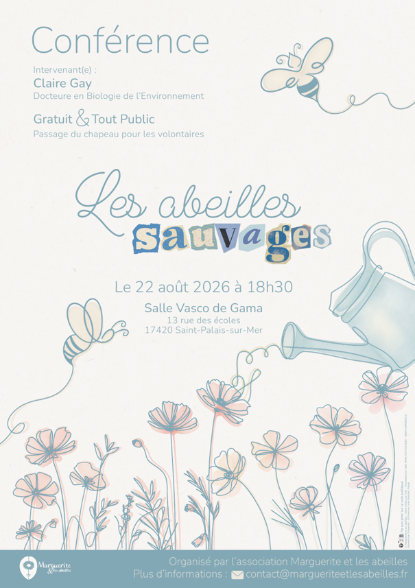 Retrouvez l’association pour une conférence sur le thème des abeilles sauvages de France le 22 août prochain !